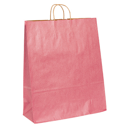 16 x 6 x 19 <span class='fraction'>1/4</span>" Pink Tinted Shopping Bags